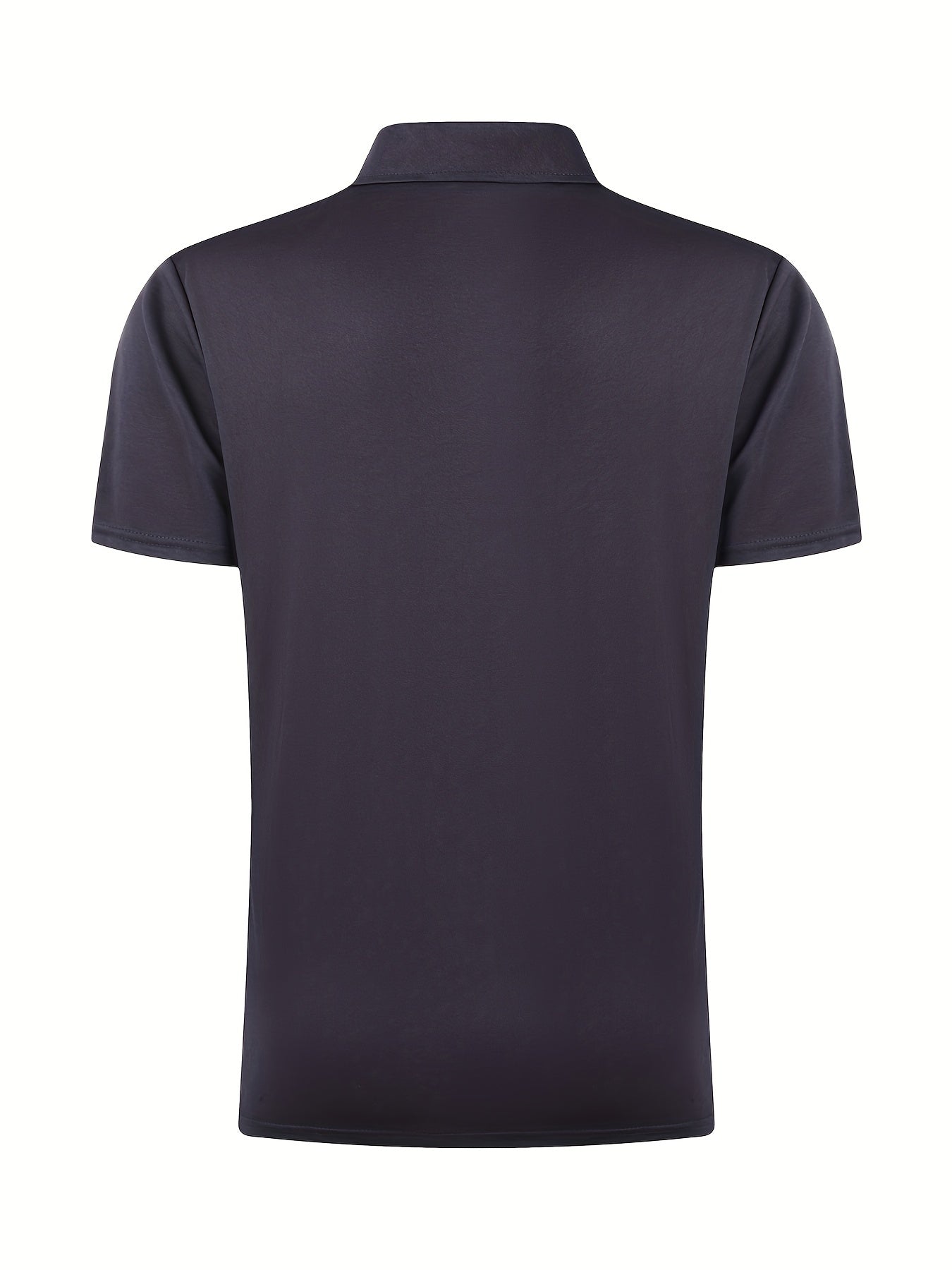 [Golf Apparel] Men's Classic White Shirt - Casual Summer Style with Short Sleeves, Zipper Collar, and Stretch Polyester Fabric - Perfect for Streetwear & Golf