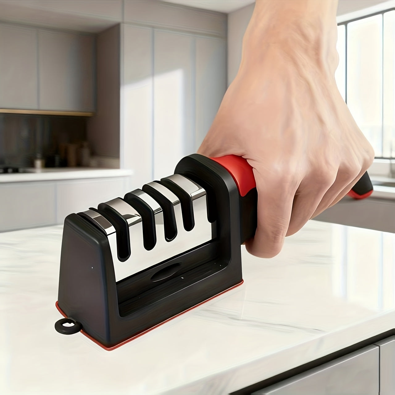 Multi-functional Four-stage Sharpening Stone Sharpener, Ideal for Quickly and Easily Sharpening Dull Knives. Ceramic Sharpening Stone - Easy to Hang, Kitchen Essential, Summer Home Essential, Mother's Day Gift - ayq