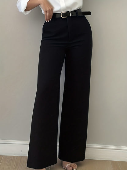 Chic Flare Leg Pants for Women | Elegant Simple Design, Suitable for Commuting, Office, and Everyday Wear, All-Season, Solid Color Not Included