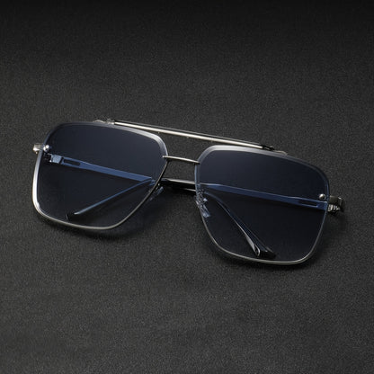 Men's Vintage Rimless Metal Double-Beam Casual Glasses