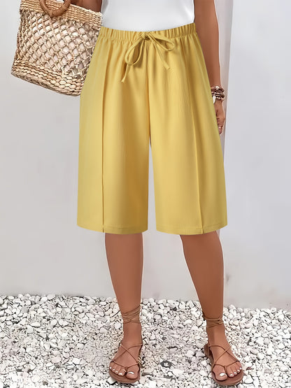 Women's Vacation Shorts Solid Color Polyester Lightweight