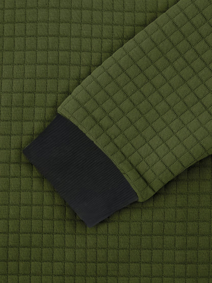 Men's Casual Bomber Jacket with Stand Collar - Polyester and Elastane Blend, Knit Fabric with Slight Stretch, Solid Color, Zipper Detail, Long Sleeve, Regular Fit