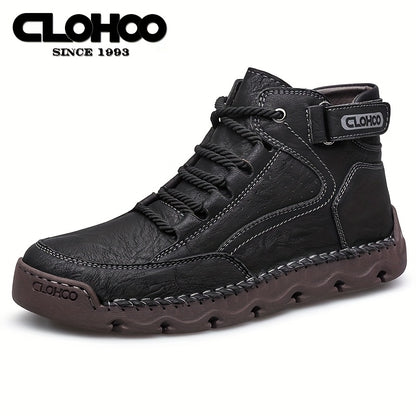 Men's Business Casual High-Top Boots with Rubber Sole