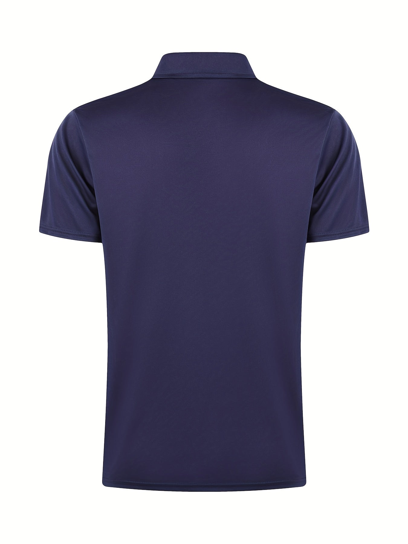 [Golf Apparel] Men's Classic White Shirt - Casual Summer Style with Short Sleeves, Zipper Collar, and Stretch Polyester Fabric - Perfect for Streetwear & Golf