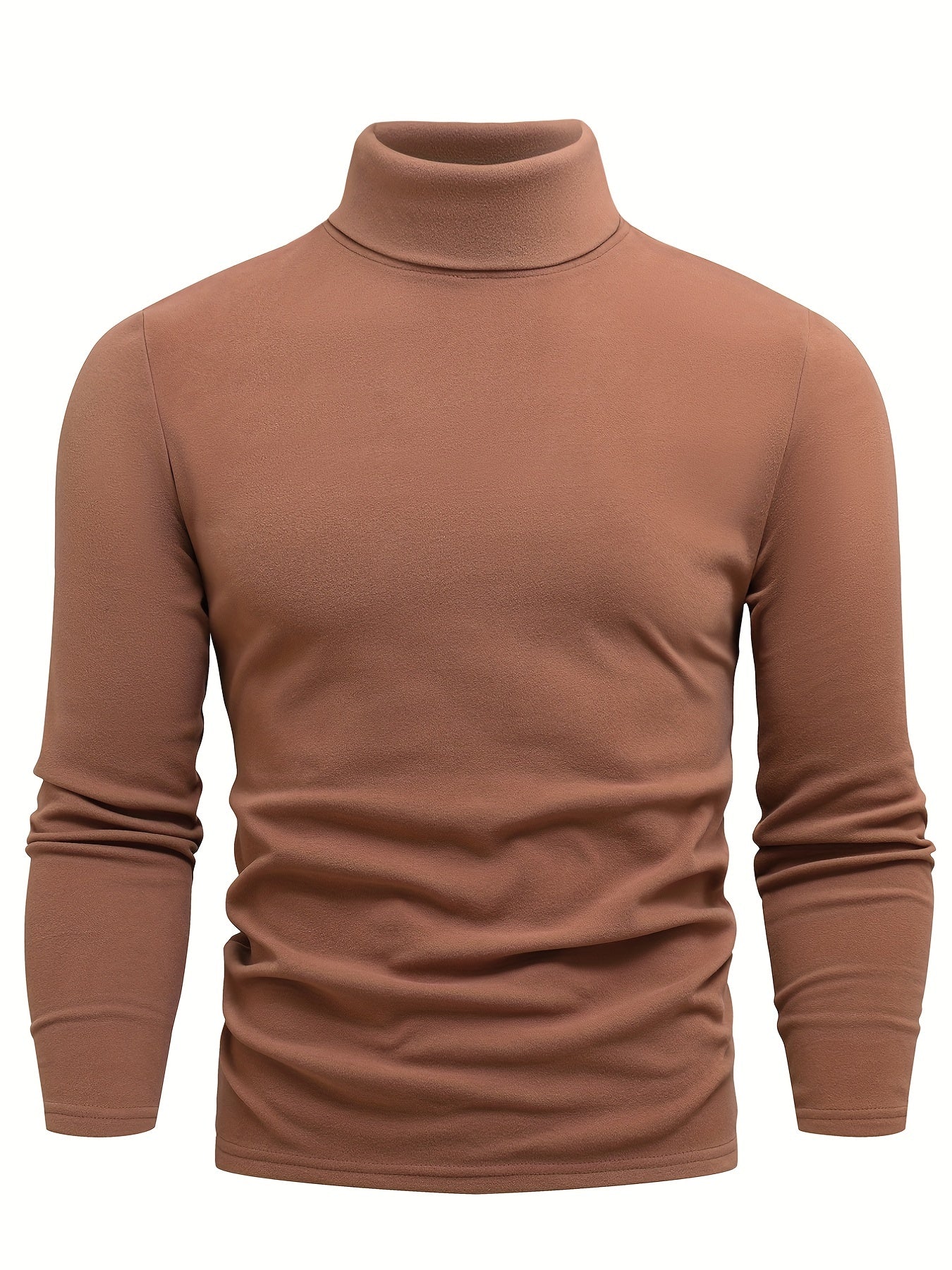 Casual Solid Men's Autumn And Winter Turtleneck Long-sleeved Fit T-shirt