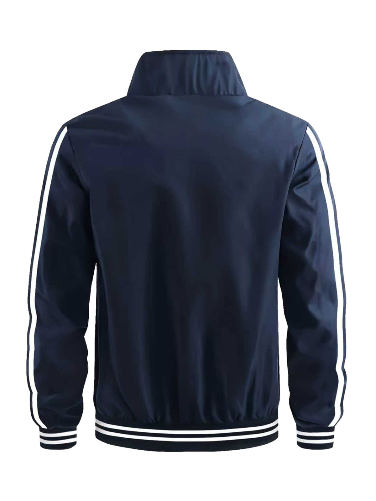Men's Polyester Bomber Jacket with Sporty Zipper Design