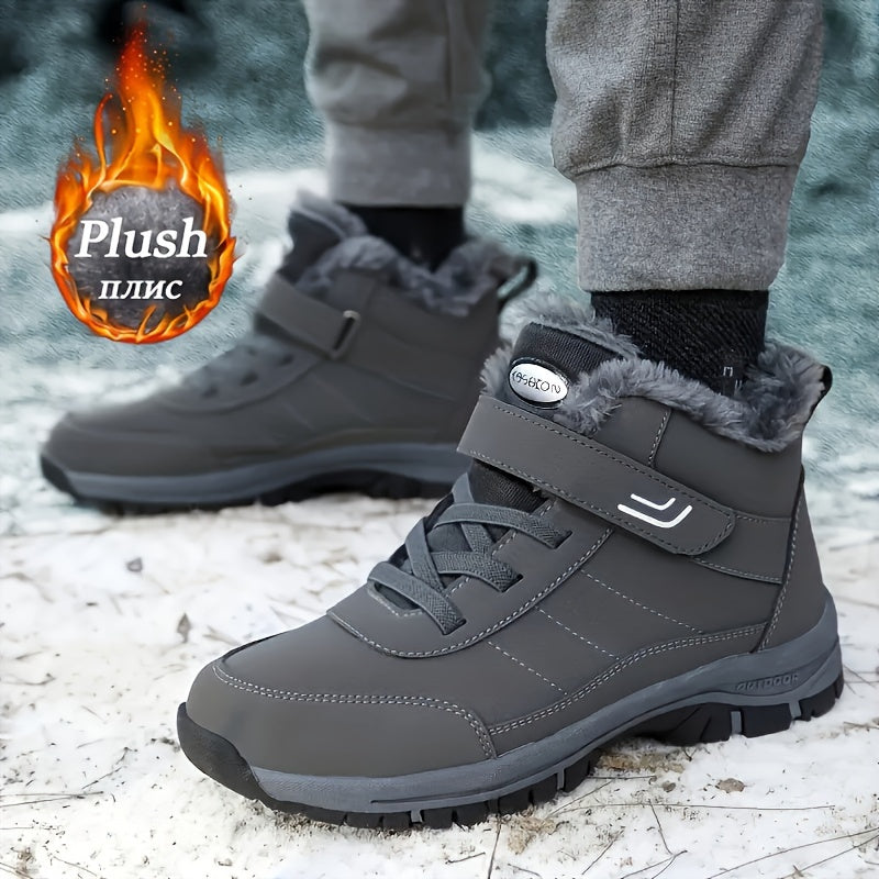 Unisex Winter Thermal Ankle Boots with Closure - Slip-Resistant Rubber Sole for Outdoor Hiking, Casual Wear - All-Season Cold Weather Shoes for Men and Women, Hiking Footwear | Sporty Boot Design
