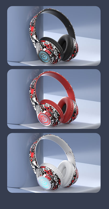 Wireless Headset with Shocking Sound, HIFI Sound Quality, 50 Hours Battery Life, Support Card Playback, Wired/Wireless Connection, RGB Luminous Lamp Effect, New Upgrade/Physical Noise Reduction, Acoustic Fidelity, Non-Inducti
