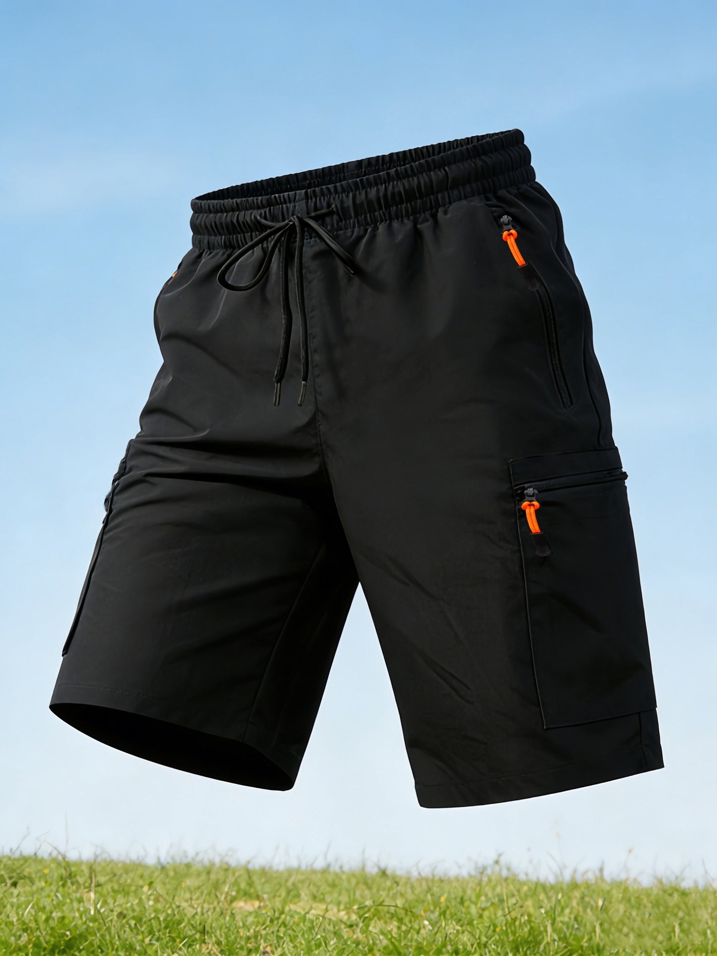 Men's Casual Loose-Fit Cargo Shorts with Elastic Drawstring Waist