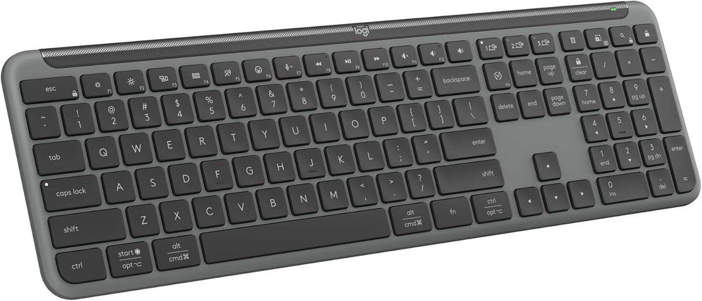 Logitech MK955 Signature Slim Wireless Keyboard and Mouse Combo, for Larger Hands, Quiet Typing and Clicking, Switch across Three Devices, Bluetooth, Multi-Os, for Windows and Mac