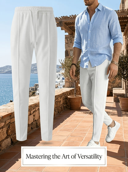 Men's Slim Fit Waffle Joggers with Elastic Waistband