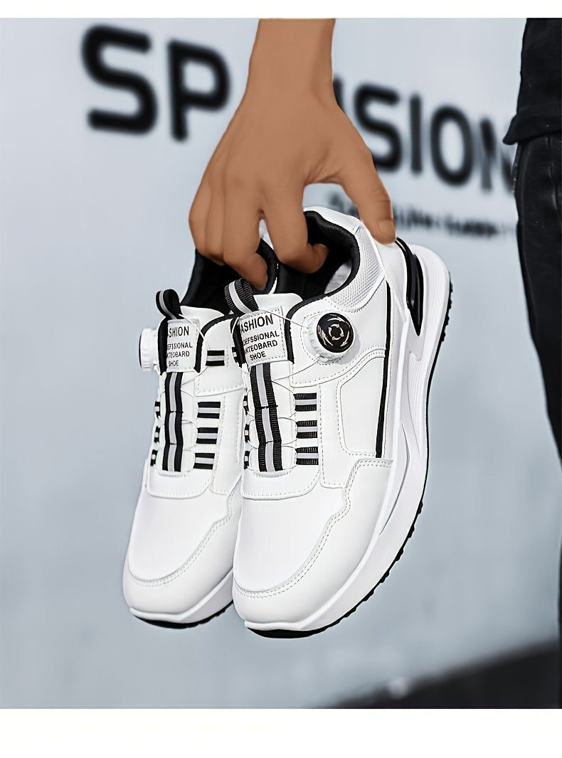 [sneakers] Men'S Large Size Running Shoes | Casual Sports Footwear, Cross-Training, Low-Top, Faux, Lace-Up, All-Season, Solid Color - ayq