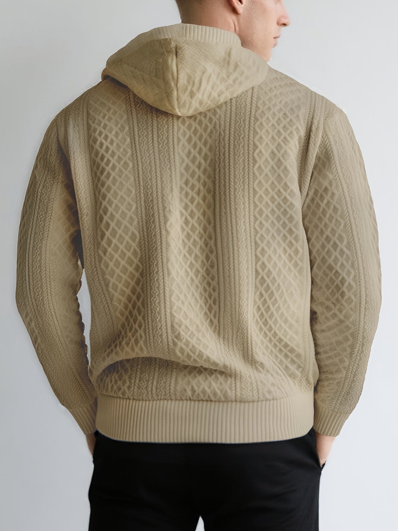 Տղամարդու ժակարդե երկարաթև սվիտեր աշնանային և ձմեռային սեզոնի համար, տղամարդկանց համար նախատեսված առօրյա երկարաթև վերնաշապիկ, պատրաստված բարձր խտության ժակարդե գործվածքից