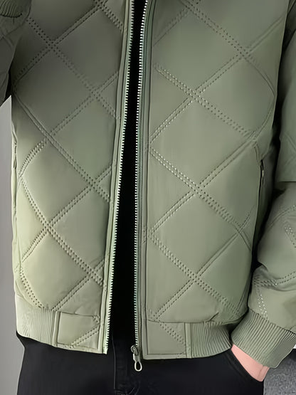 Men'S Heavy-Duty Winter Jacket with Full-Zip Hooded Coat - Thermal Insulated Cold Weather Outerwear, Full-Zip Closure & Zippered Pockets, Machine Washable