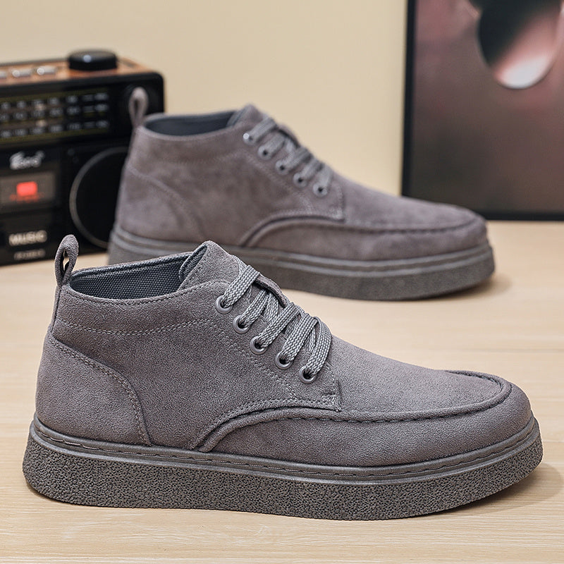 Men's High-Top Casual Ankle Boots, Lightweight PU, All-Season