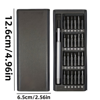 25-In-1 Precision Screwdriver Set for Mobile Phone And Tablet Repairs, Includes Drill Bits, Tweezers, And Pry Tools, Comes with a Portable Storage Case, Essential for Electronic Device Maintenance.
