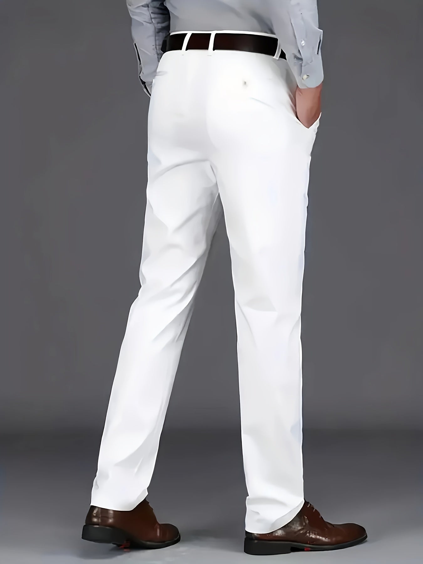 New Casual Formal Pants for Men in Four Seasons, Featuring a Business Style with Trendy Long Trousers. Fashionable And Versatile Men'S Elastic Dress Pants with a Comfortable Classic Design for Casual Wear.