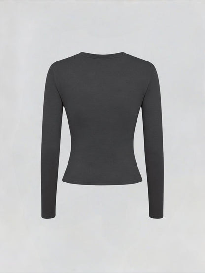 Slim Fit Long Sleeve Y Pattern Tee for All Seasons - ayq
