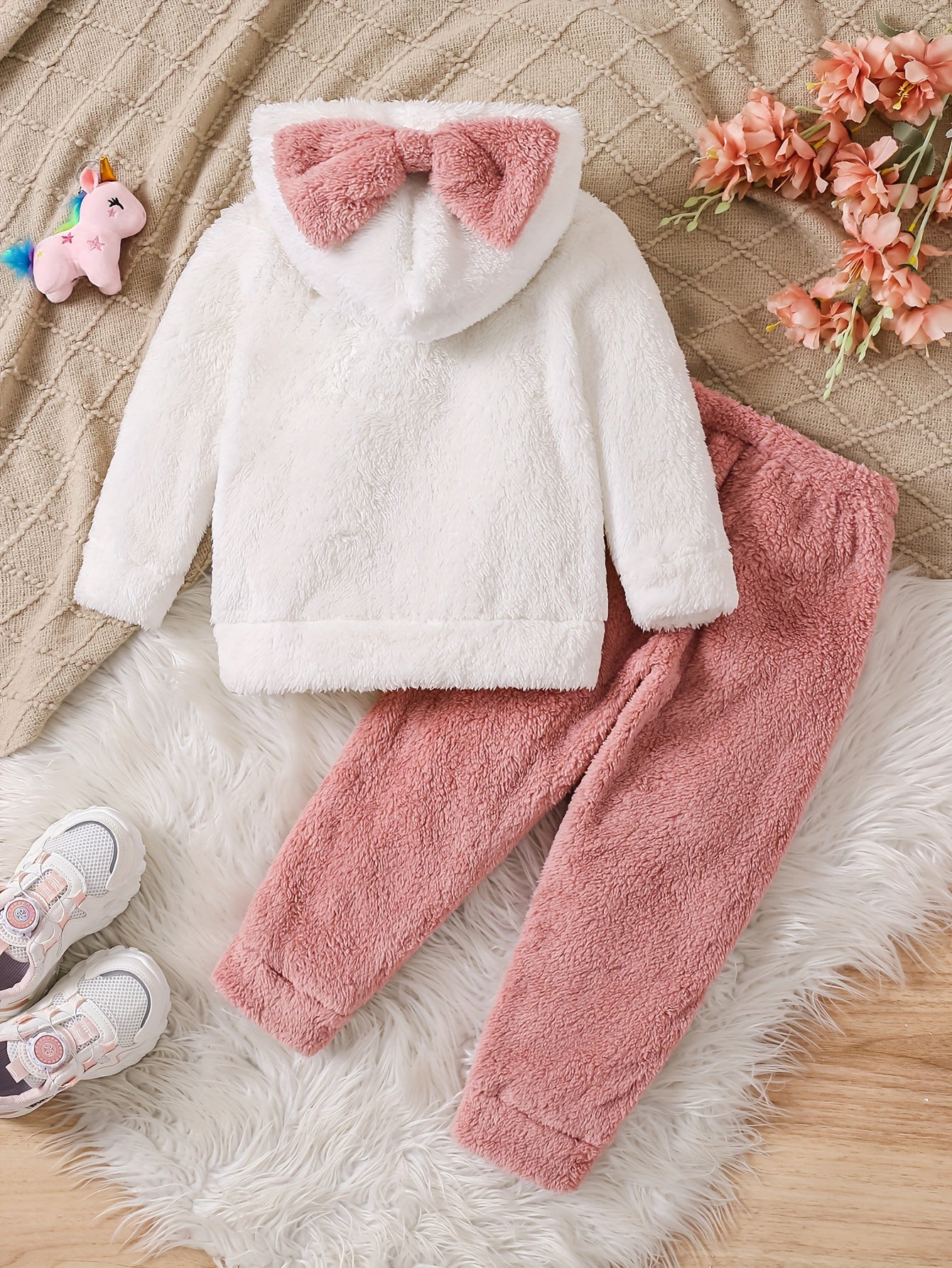 [1 հավաքածու] Սիրուն կատվի ասեղնագործությամբ, երկար թևքերով, գլխարկով, խիտ սվիտեր վերնաշապիկ + տաբատ, աղջիկների հանդերձանք աշուն/ձմեռ, նվեր առօրյա զբոսանքների համար