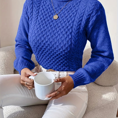 Women's High Neck Twisted Sweater