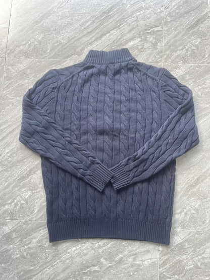 Men'S Casual Knit Sweater with a Half-Zip And Stand Collar, Perfect for a Relaxed Autumn And Winter Style