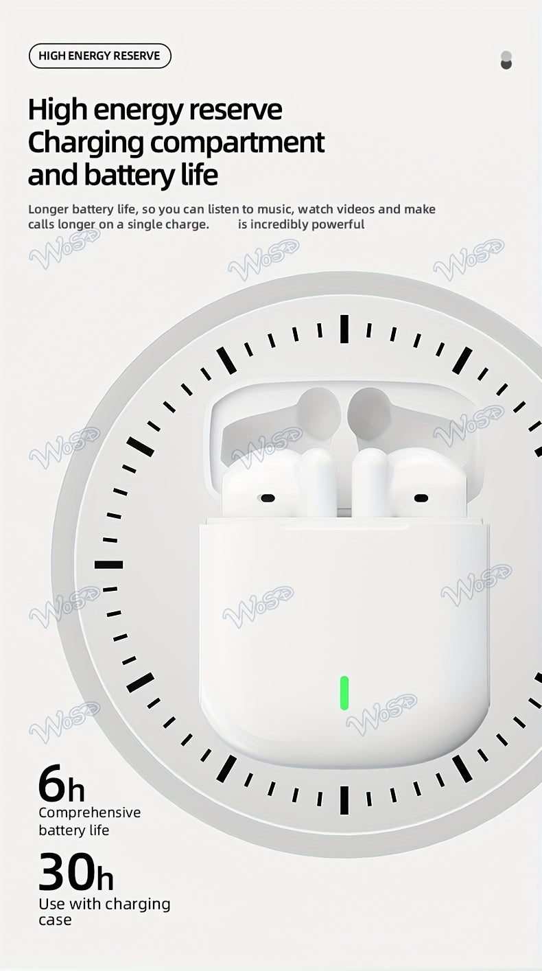 Wosd 2025 New TWS Wireless Earbuds - Unmatched True Wireless Convenience with Ergonomic Design for Maximum Comfort And High-Fidelity Sound Featuring Dolby Bass, ACC Stereo HD Calling - Perfect for Android And Iphone Users, Gr