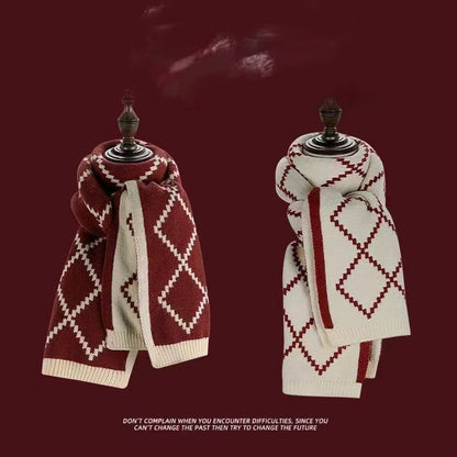 Կարմիր և կանաչ տոնածառի շարֆ - կանացի աշնանային/ձմեռային տաք շարֆ, բազմակողմանի ուսանողների և զույգերի համար, Սուրբ Ծննդյան նվեր կարմիր և կանաչ պարանոցի տաքացուցիչ, էլեգանտ բարձրակարգ շարֆ կանանց համար, տղամարդկանց ձմեռային շարֆ