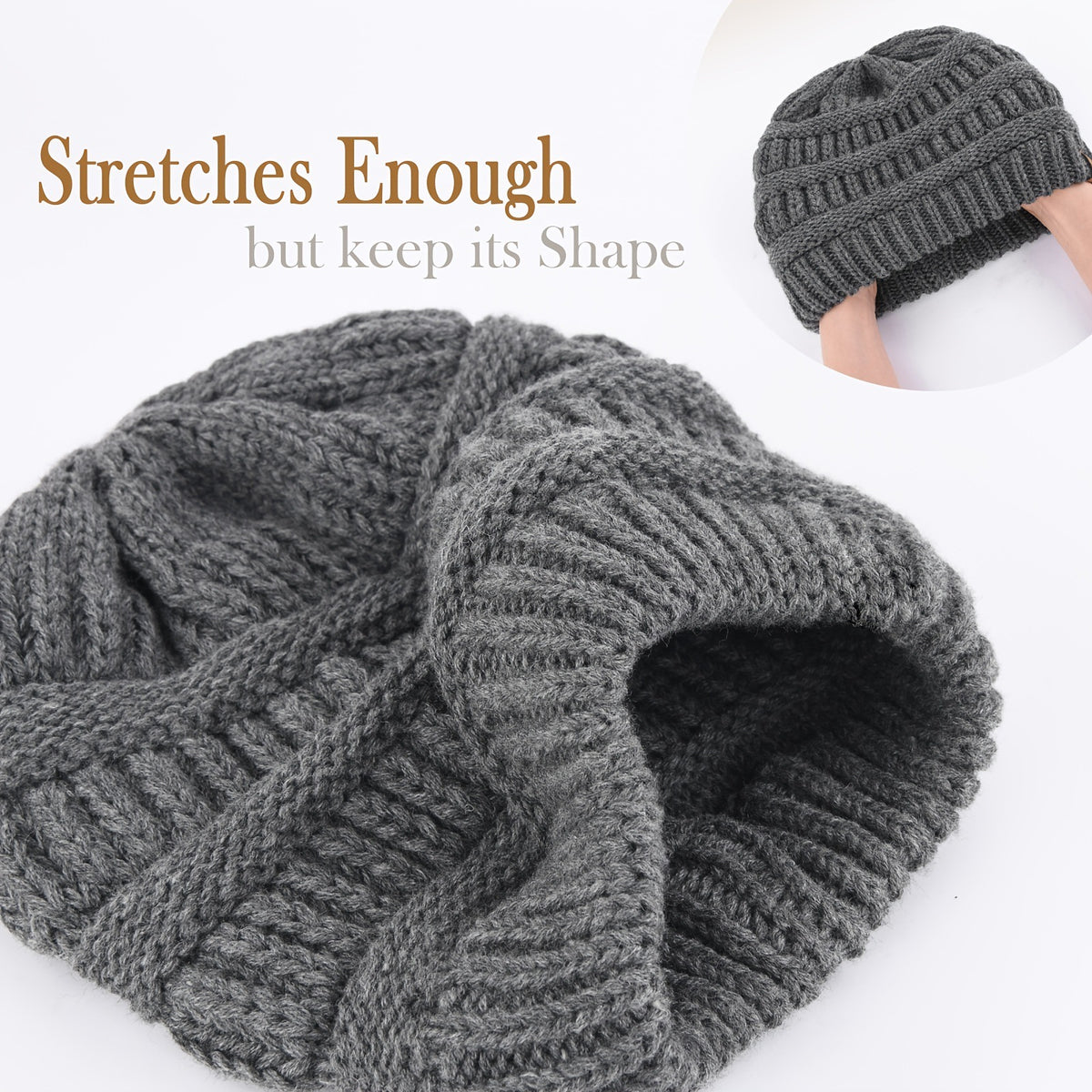 Unisex Chunky Polyester Beanie for Fall and Winter