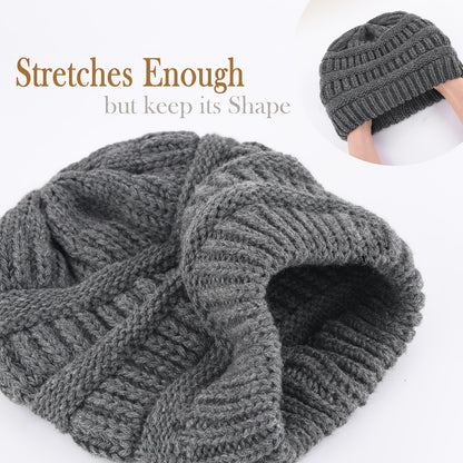 Unisex Chunky Polyester Beanie for Fall and Winter