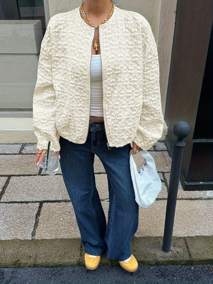 Միագույն կայծակաճարմանդով առօրյա բաճկոն