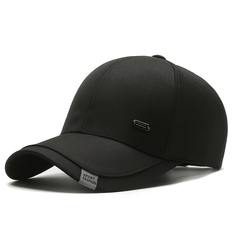 Fashion Classic Outdoor Sports Baseball Cap, Windproof Sun Protection Hat for Hiking, Fishing, Business Casual Travel - All-Season Polyester with Buckle Closure, Hand Wash Only