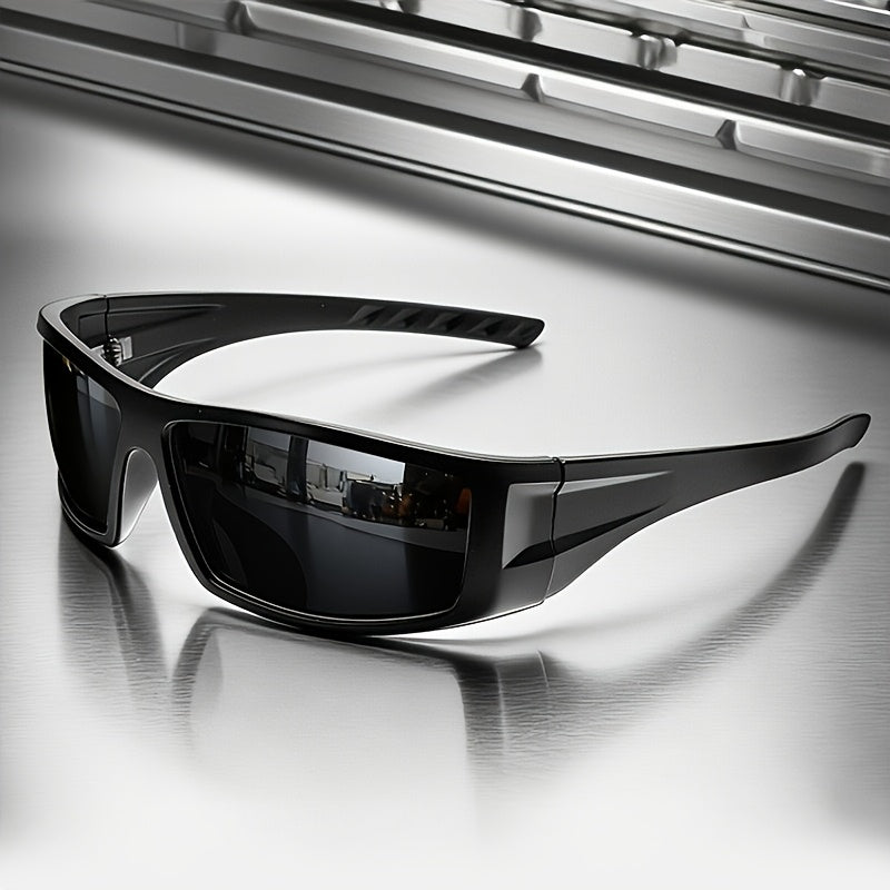 Polarized Sports Sunglasses with Black Full Rim Frame for Men & Women
