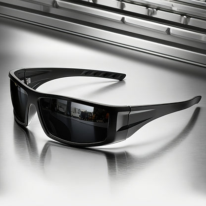 Polarized Sports Sunglasses with Black Full Rim Frame for Men & Women