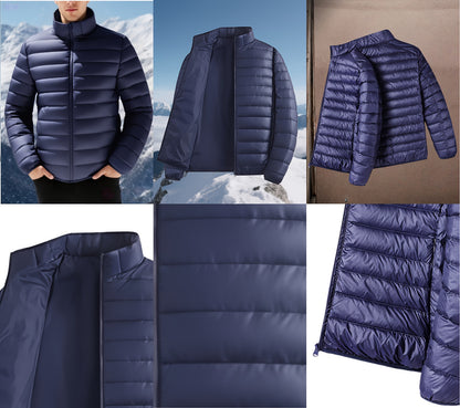 Men's Padded Coat - Men's Autumn/Winter Warm Outerwear - Men's Top - Men's Stand Collar Jacket - Men's Coat Jacket - Men's Warm Coat - Men's Overcoat - Men's Clothing - Men's Cold-Proof Coat - Autumn/Winter Coat, Solid Color, - ayq
