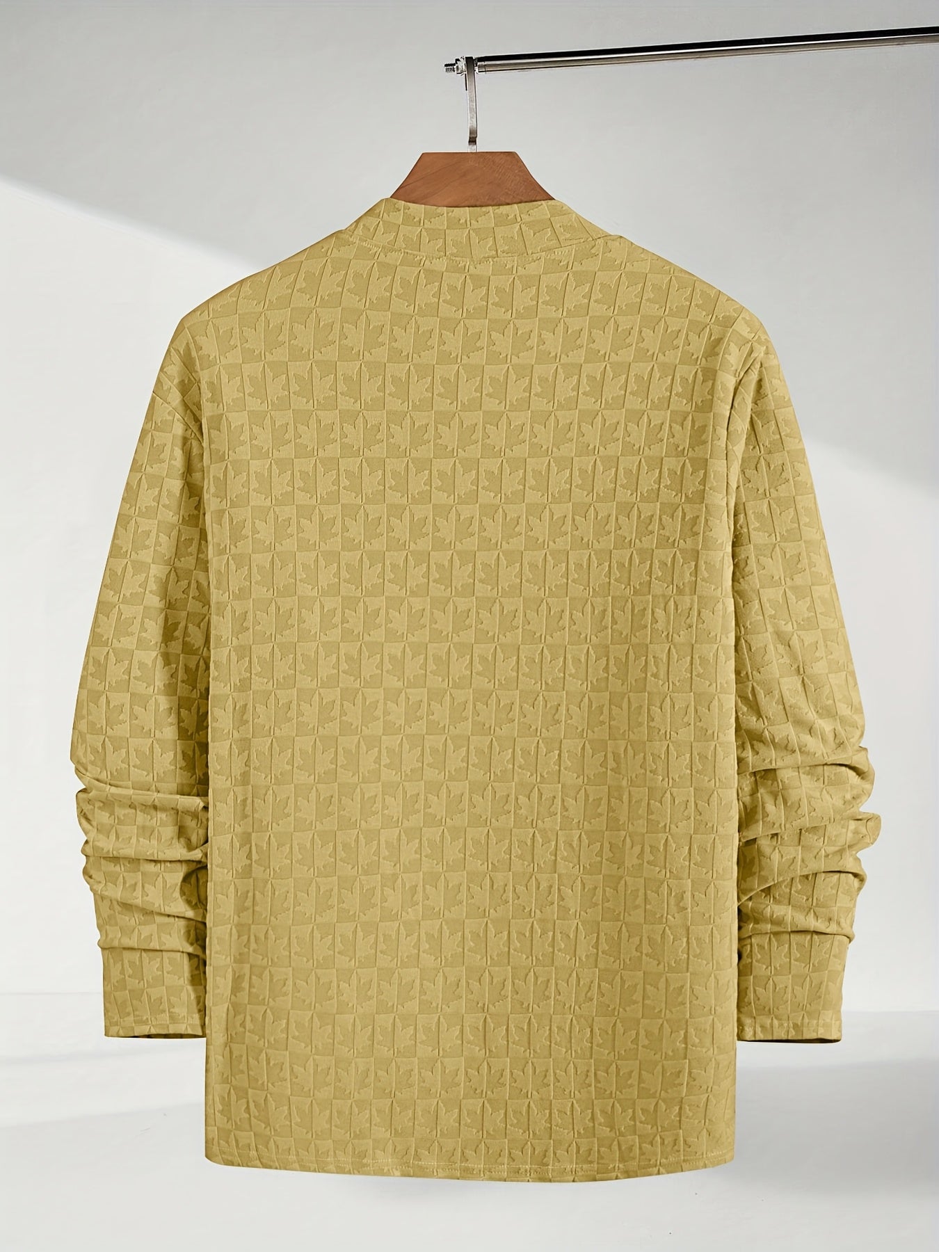 Տղամարդու երկարաթև մարզաշապիկ կիսաբարձր օձիքով, առօրյա ժակարդե հիմք վերնաշապիկի համար, աշնանային և ձմռան համար նախատեսված ոճային և բարձրորակ վերնաշապիկ