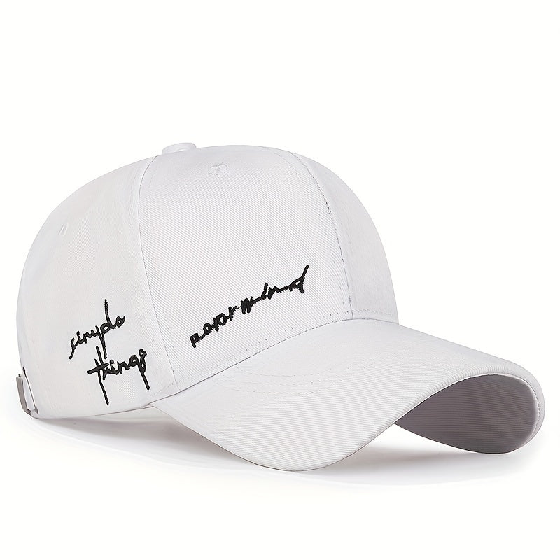 Trendy 4-Season Duckbill Baseball Cap With Embroidery, Adjustable Sun Protection For Women