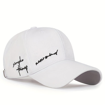 Trendy 4-Season Duckbill Baseball Cap With Embroidery, Adjustable Sun Protection For Women