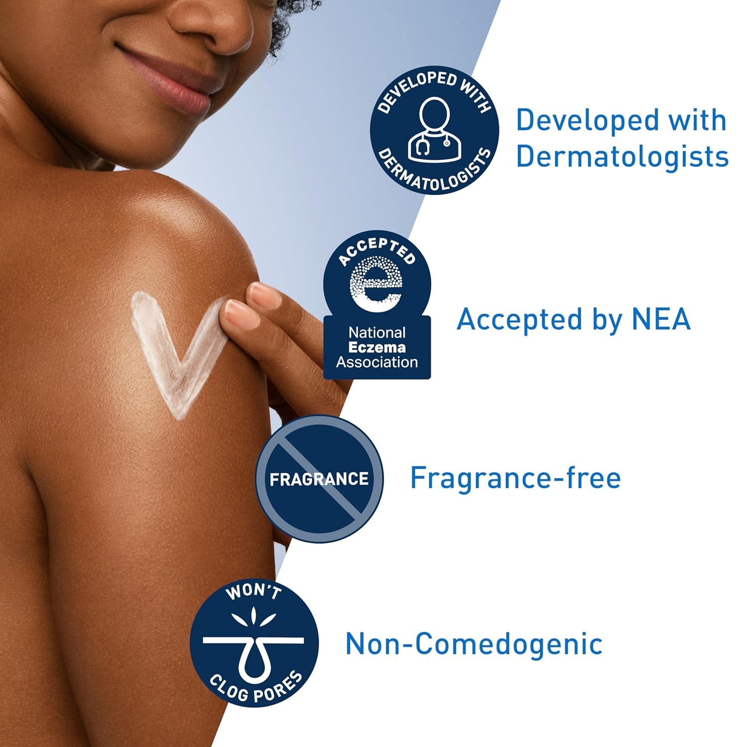 Cerave Moisturizing Cream, Body and Face Moisturizer for Dry Skin, Body Cream with Hyaluronic Acid and Ceramides, Daily Moisturizer, Oil-Free, Fragrance Free, Non-Comedogenic, 19 Ounce