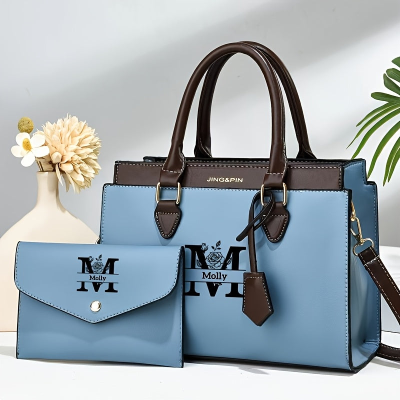 Personalized PU Leather Large Capacity Women’s Shoulder Bag Set