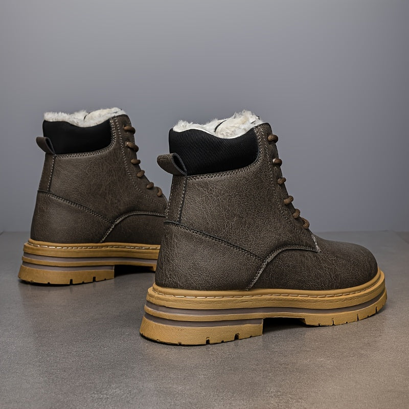 Men's Winter Boots, Casual Versatile High-Quality Snow Boots, Trendy Outdoor High-Top Casual Shoes