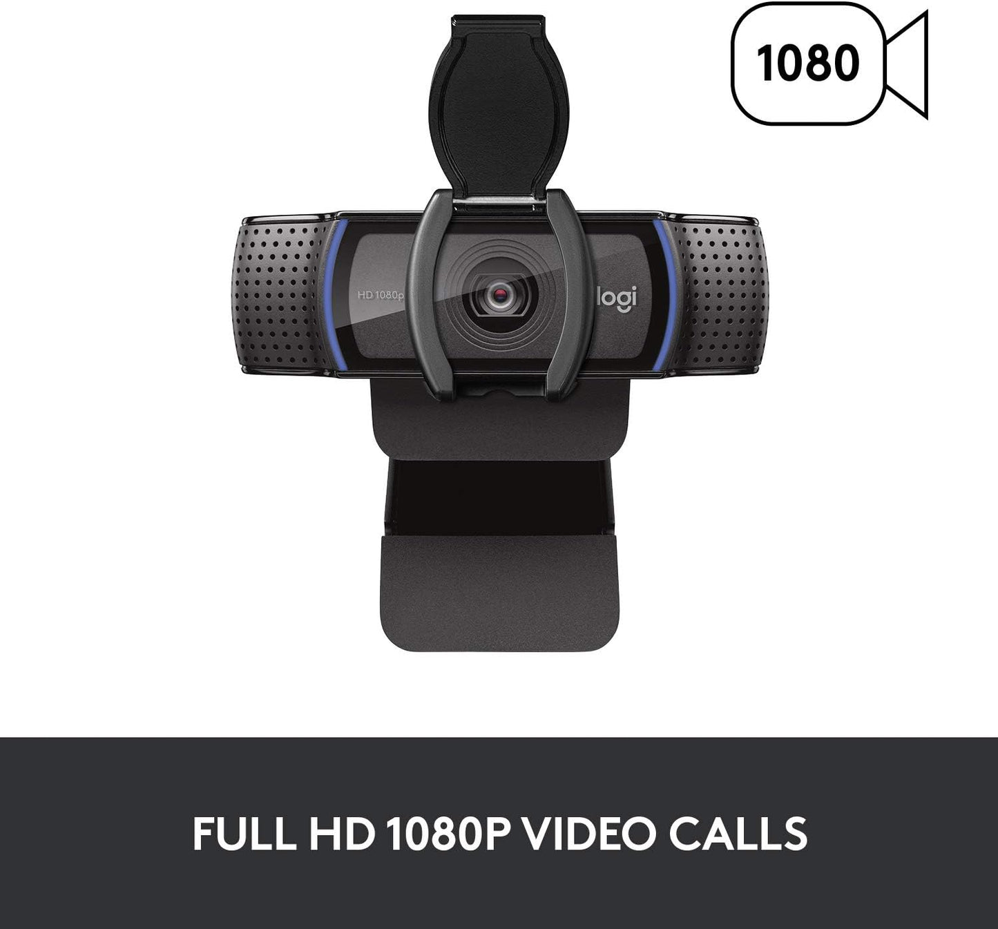 Logitech C920S HD Pro Webcam, Full HD 1080P/30Fps Video Calling, Clear Stereo Audio, Light Correction, Privacy Shutter, Works with Skype, Zoom, Facetime, Hangouts, Pc/Mac/Laptop/Tablet/Xbox - Black