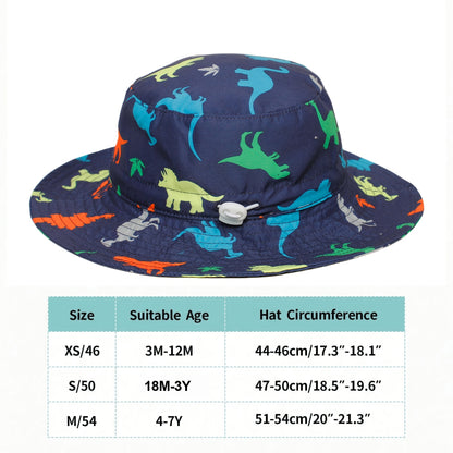 Kids' Adjustable Dinosaur Bucket Hat - Lightweight & Breathable