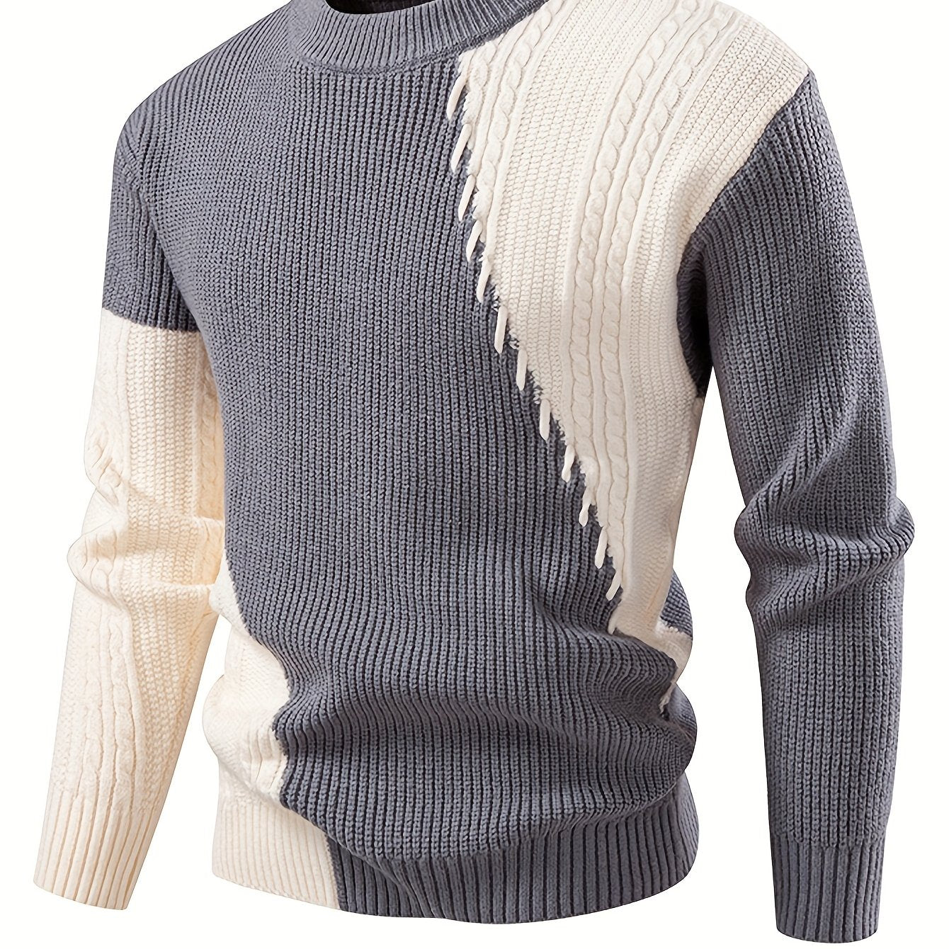 Նոր աշուն-ձմեռ կլոր վզով տղամարդու սվիտեր, նորաձև, առօրյա, նորաձև, պատչվորք տրիկոտաժ, տաք, հաստ, նորաձև, ազատ վերնաշապիկ