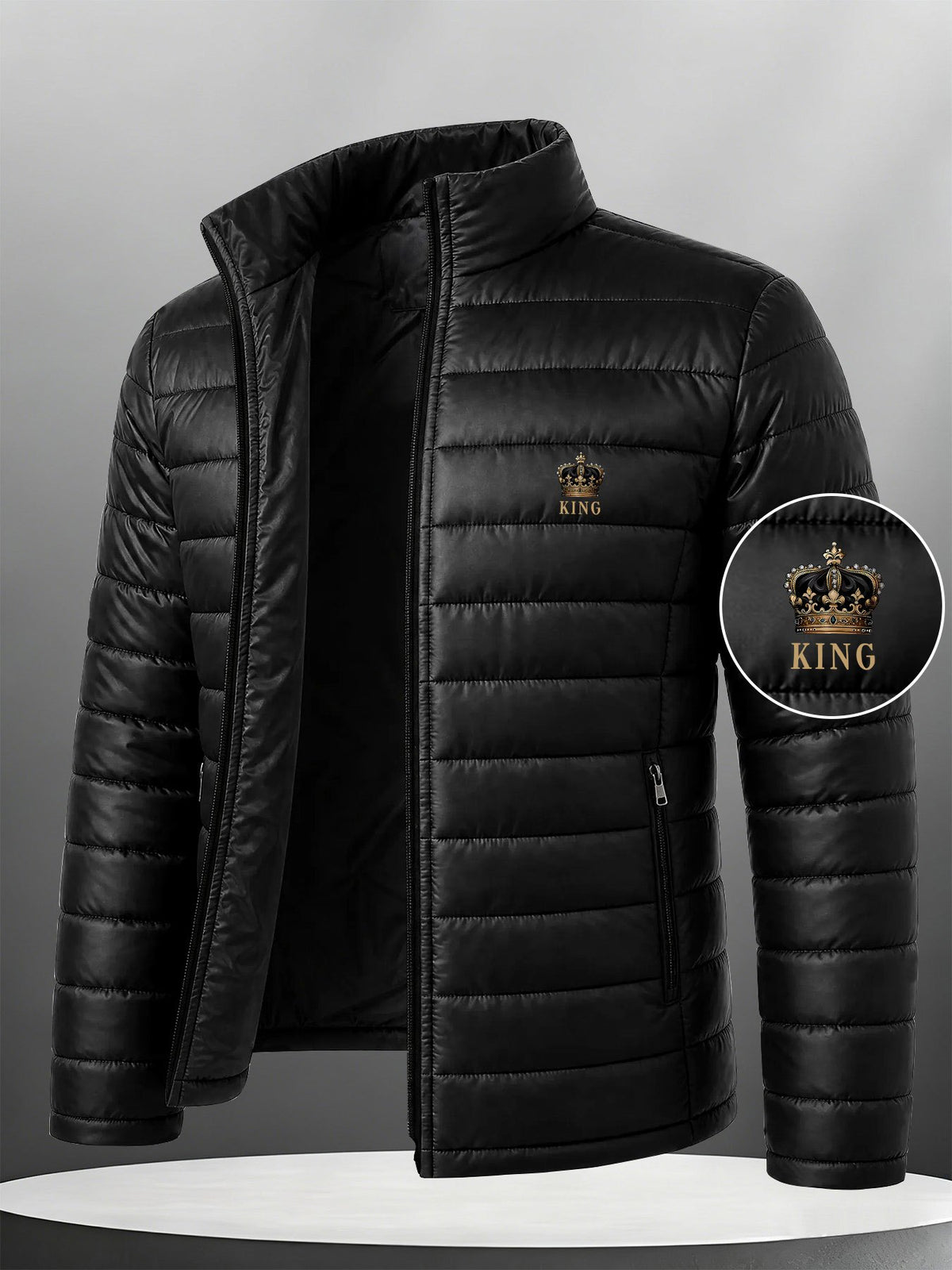 Men's Thermal Padded Casual Jacket with Stand Collar