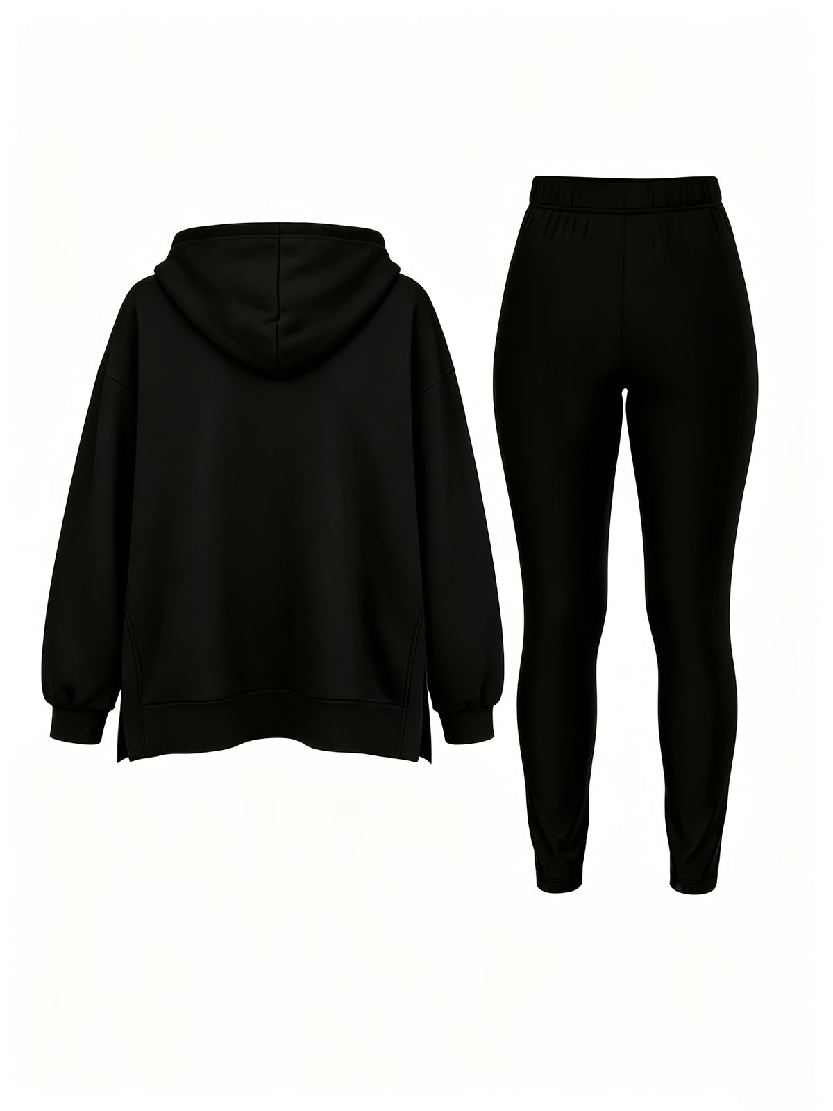 Casual Hooded Sweatshirt and Fitted Pants Set for Fall/Winter - ayq