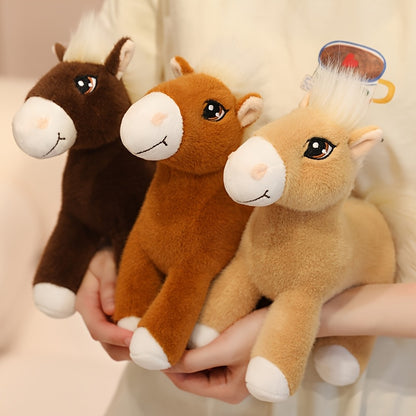 Simulation Horse Plush Toys 20cm/7.87" Soft Stuffed Plush Animal Toy Education Prop Toys for Students Home Room Sofa Decorations