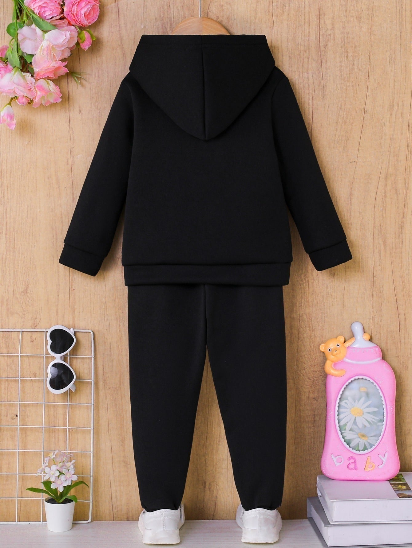 Series Stitch աղջիկների երկկտոր աշուն-ձմեռ նոր վերնաշապիկի հավաքածու - հասանելի է բազմաթիվ գույներով, մուլտֆիլմային նախշերով զարդարանքներ, 3-10 տարեկան, բացօթյա գործունեության համար նախատեսված բրդյա կտոր, խիտ