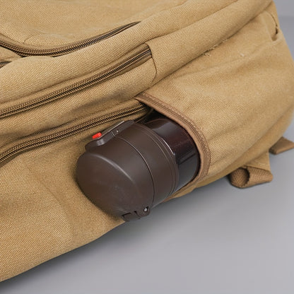 Men's Large Capacity Travel Backpack - Lightweight Laptop Bag with 39.62cm Laptop Compartment, Multiple Zippered Pockets, Padded Shoulder Straps - Durable Backpack for Business, School, Vacation - Tan/Brown