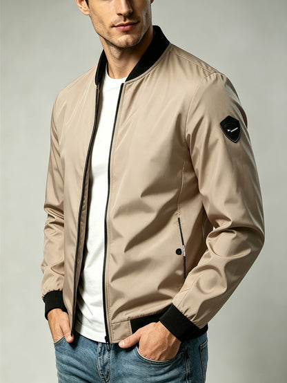 Men's Lightweight Windproof Baseball Jacket for Spring and Fall
