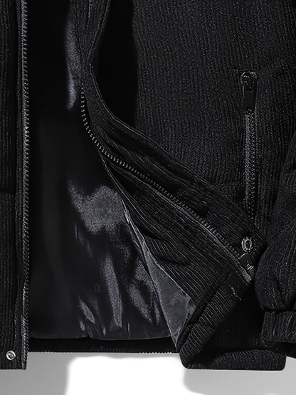 Men'S Heavyweight Winter Jacket - Thermal Insulated Cold Weather Coat with Full-Zip Closure, Front Zipper Pocket - Brown Outer Shell for Everyday & Formal Use - Non-Stretch Fabric Construction - Fall/Winter Outerwear, Winter